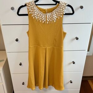 Free People Mustard Dress with Collar